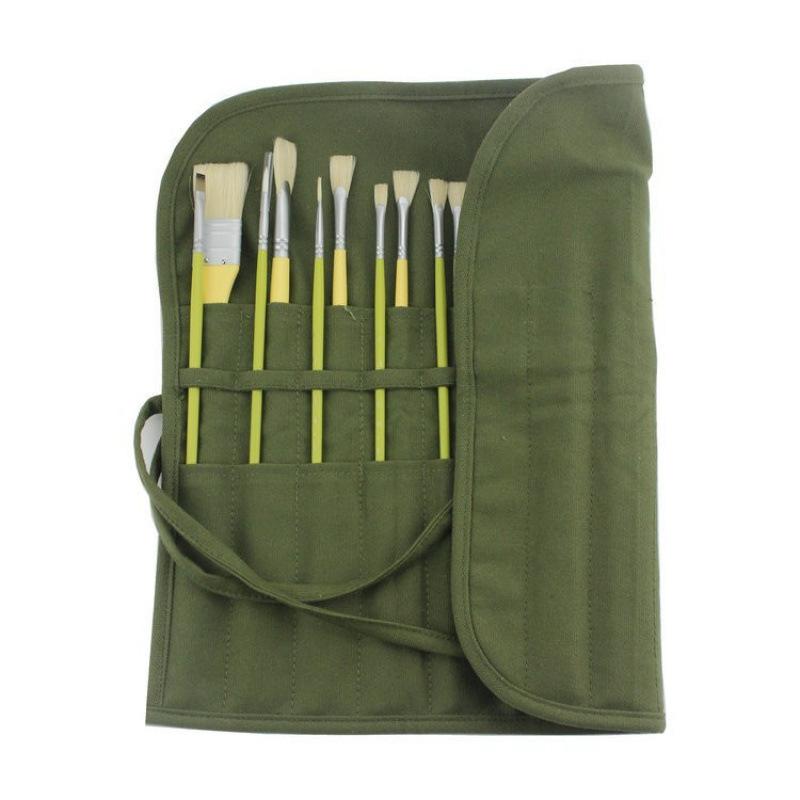 16/22 Slots Roll Up Painting Brushes Canvas Storage Bag Watercolour Calligraphy Brushes Storage Bag Pen Bag