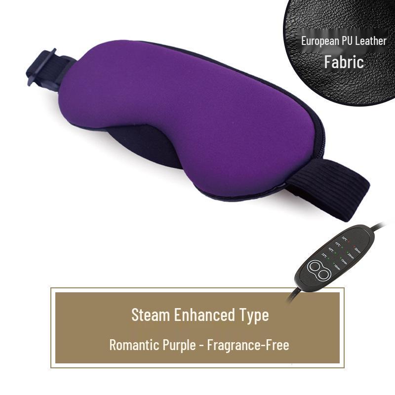 Changzhi USB Heated Leather Eye Mask with Hot/Cold Packs - Cartoon Design, Light Blocking, and Non-stick Makeup Protector