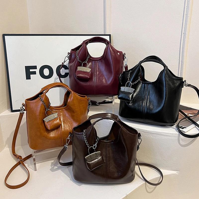 Miękka skórzana torba dla kobiet duża pojemność nowa wysokiej klasy i niszowa na jedno ramię torba crossbody