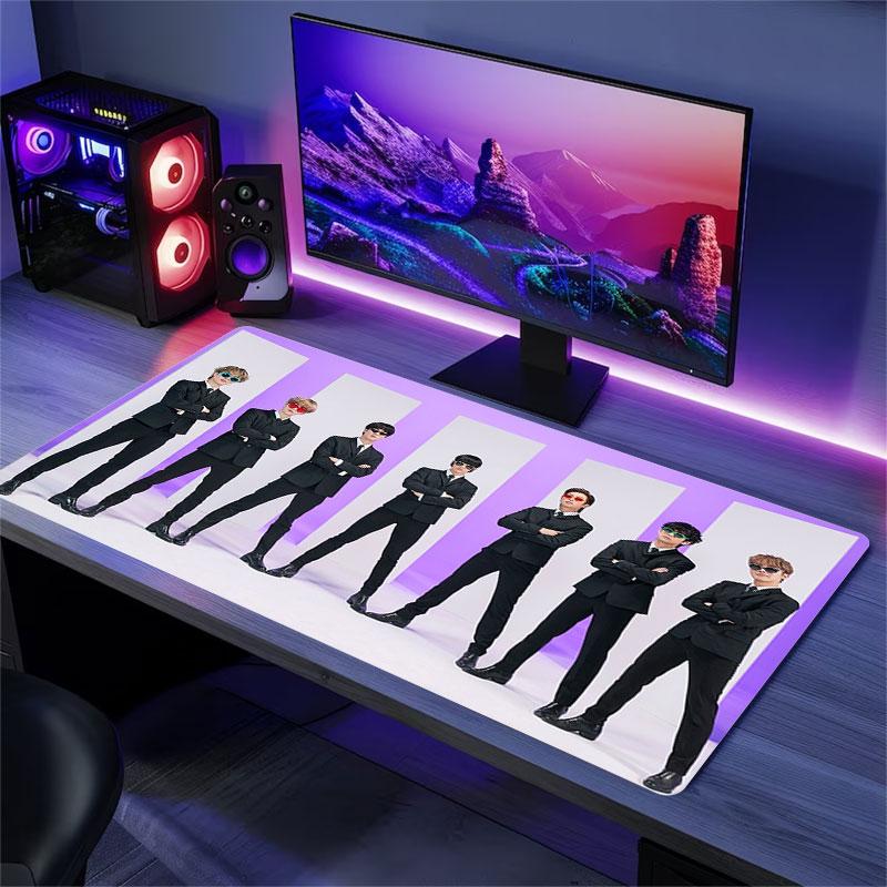 BTS Poster Mouse Pad, Large Gaming Desk Mat, Non-slip XXL Mousepad for Laptop & Tablet, Mini PC Playmat with Stitched Edges