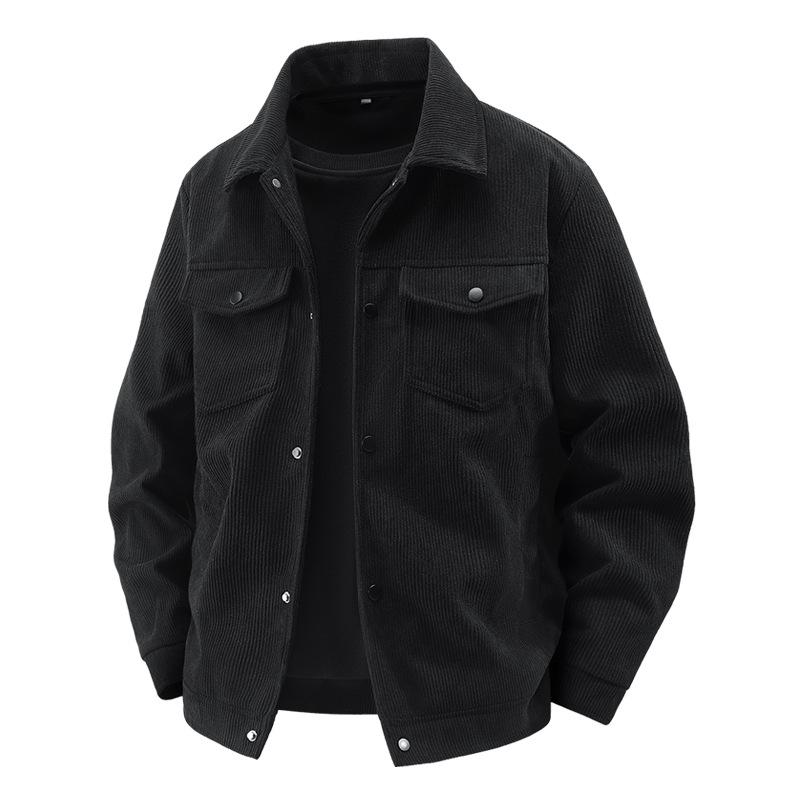 Spring and Autumn Jacket New Corduroy Japanese Retro Casual Joker Fashion Lapel Jacket.