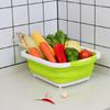 Multifunctional 3 In 1 Folding Cutting Board Drain Basket Collapsible Vegetable Basin Chopping Blocks Kitchen Organizer Supplies