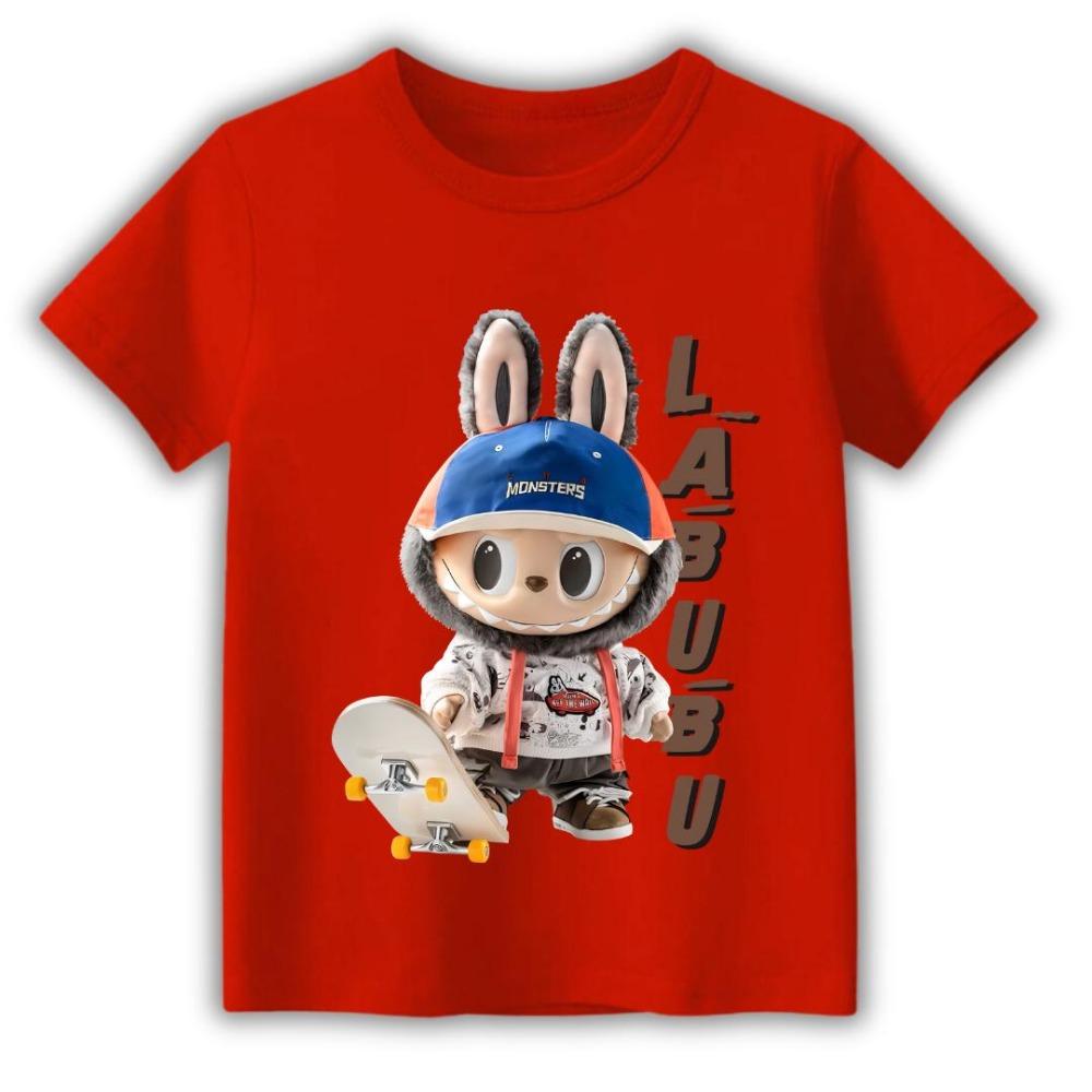LABUBU Exquisite Printed Children's Short-sleeved Cute Casual Style T-shirt Unisex
