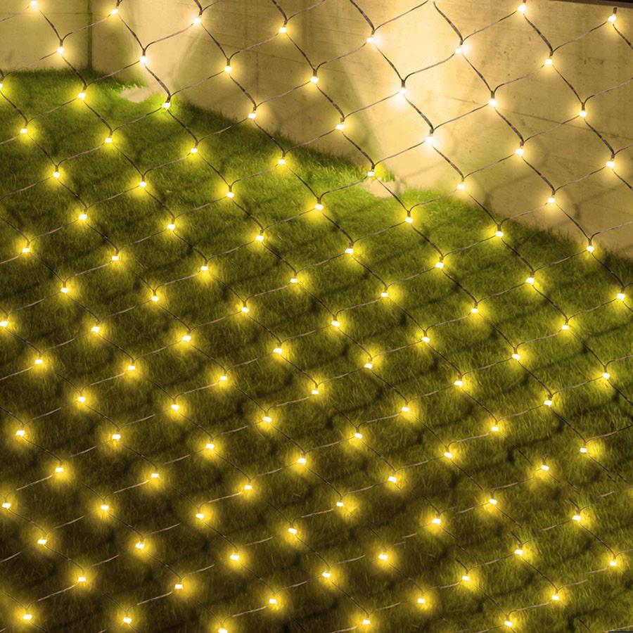 3x2M Solar Garden Net String Lights Outdoor Mesh Lights Solar Fairy Net Light Mesh Bush Light for Wedding Party Patio Wall Decor