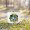 And So The Adventure Begind Printed Mug Campfire Party Beer Coffee Mugs Camping Enamel Cup Mountain Handle Cups Gifts for Camper