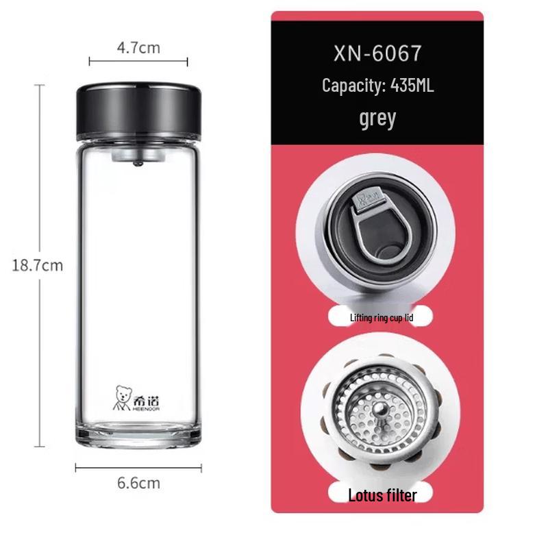 Xinuo Portable Large Capacity Glass Water Bottle