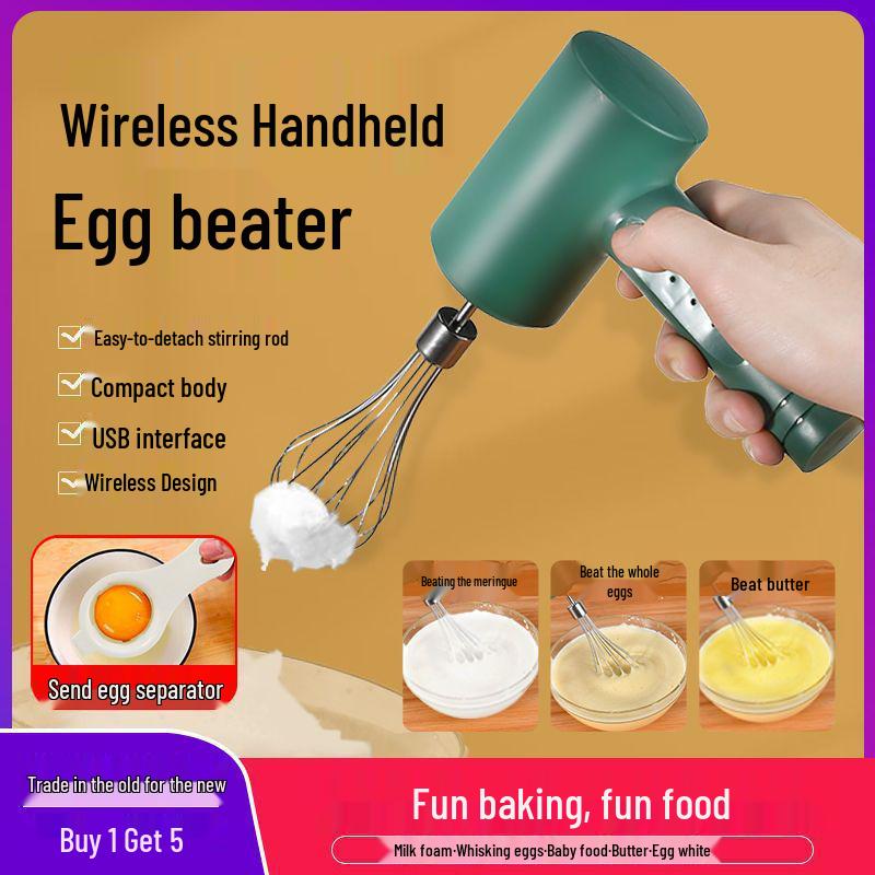 Wireless Automatic Egg Beater & Frother – Handheld Mixer for Cakes and Cream