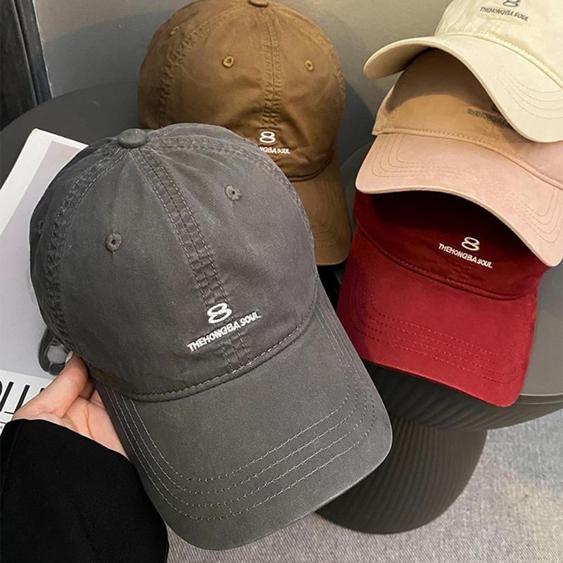 For For Men And Women Solid Color Color Letter Print Embroidery Peaked Hat Alll-Match Wild Cotton Couple Sun Visors Hats Casual Baseball Cap