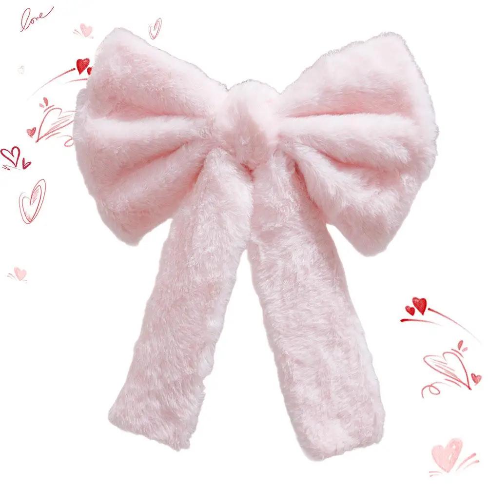 

Valentine s Day Pink Plush Large Bow Decorations Bowtie Christmas Ornament Hanging Decor Decorative Home Festive Hanger Tre O7B1 розовый
