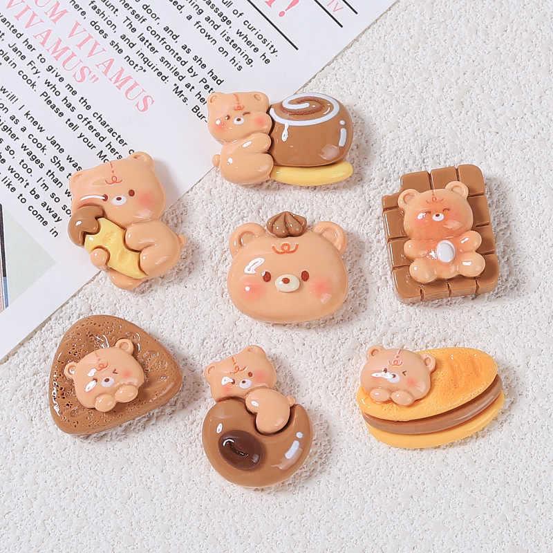 Handmade Resin Bear Hair Clips & DIY Croc Charms - Afternoon Tea Theme Accessories