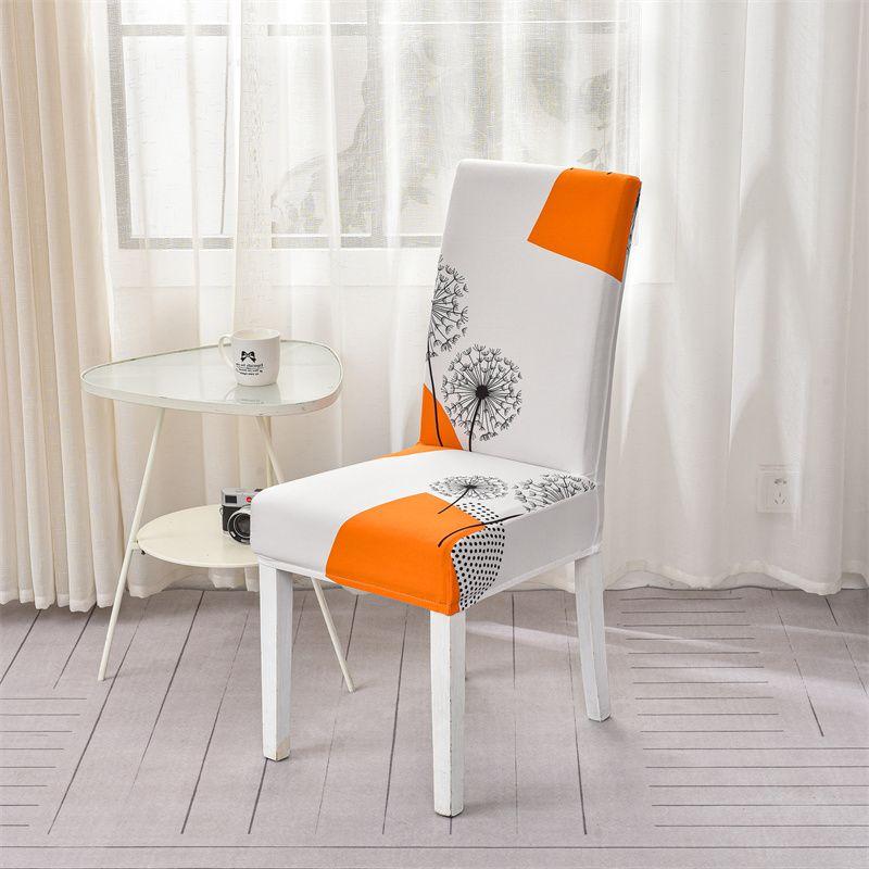 Geometric Dining Chair Cover Spandex Elastic Chair Slipcover Case Stretch Chair Covers For Wedding El Banquet Dining Room