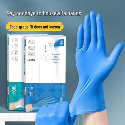 Durable Food Grade Nitrile Gloves for Housework, Dishwashing, and Kitchen Use - Thickened, Protective, Disposable, and Safe for Ladies.