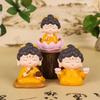Resin Buddha Blessing Bodhisattva Lotus Figurine Car Ornament Mini Decor Gift