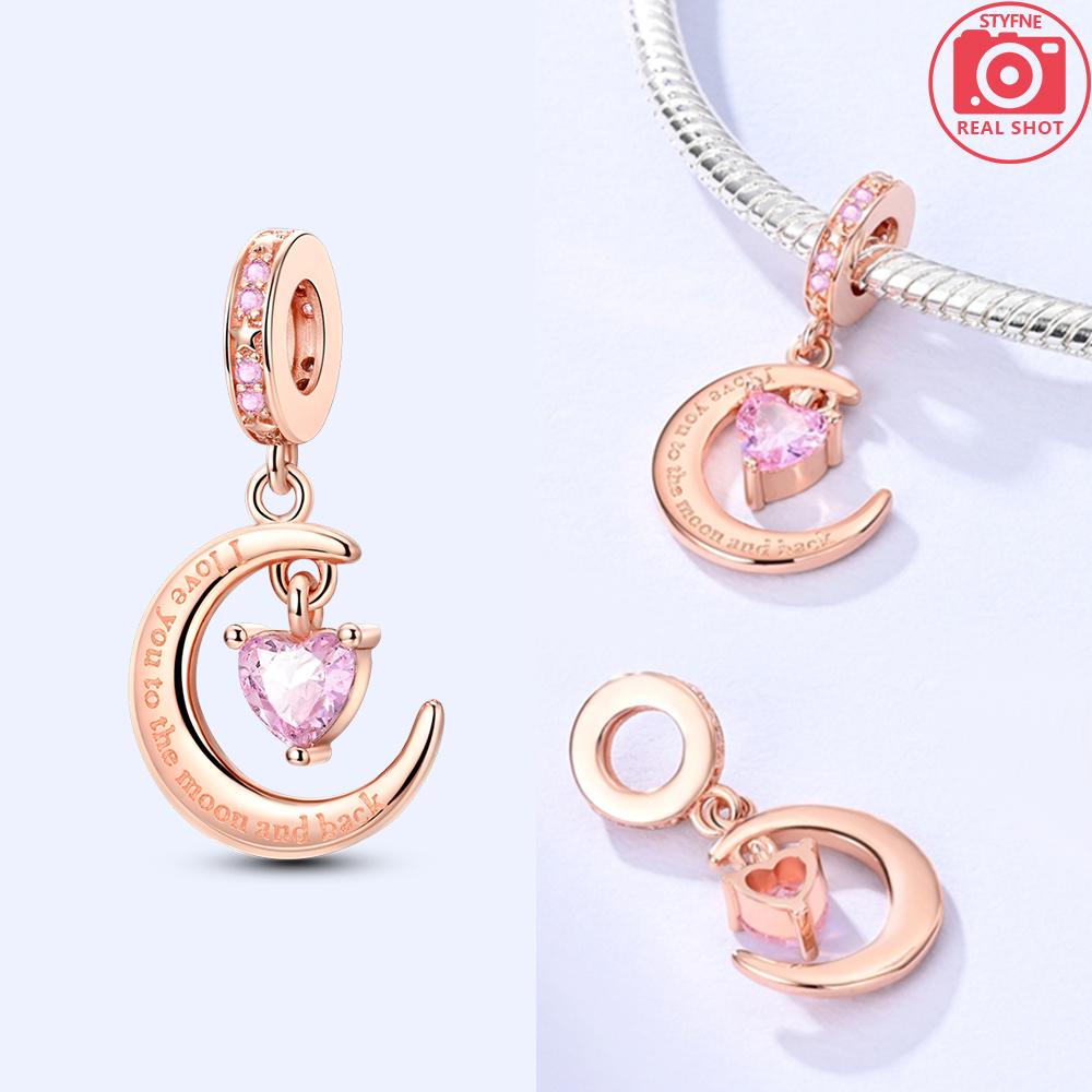 Charms Copper Original Red Heart Bicycle Love Couple Pendant Bead Fit Bracelet Valentine'S Day Fine Gift Women Jewelry Diy