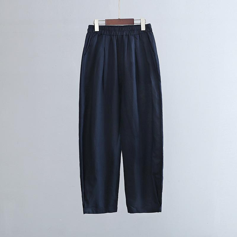 Spring Summer Artistic Loose Sand-Washed Linen Casual Pants for Women - Slimming, Lightweight Meditation Lantern Style