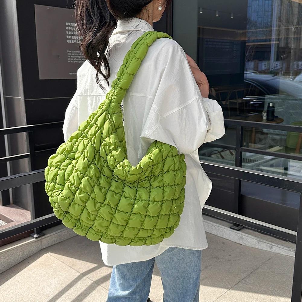 Quilted Padded Crossbody Bag for Women Pleated Bubbles Cloud Shoulder Bags Large Tote Bucket Designer Bag Ruched Handbags 2024
