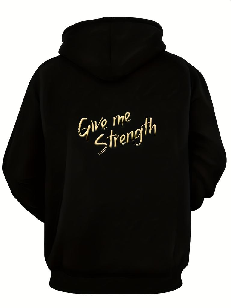 Men'S Casual Sports Fashion Trendy Fitness Outdoor Home Hooded Sweatshirt, Sweatshirt, Pray to GOD Pattern 3D Printing, Regular Fit, Elastic, with
