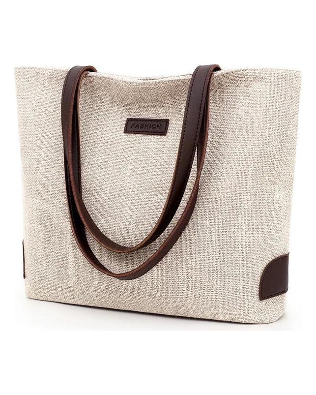 Yogodlns Casual Canvas Totes Bag Women Large Capacity Shoulder Bag Fashion Shopping Top Handale Zipper Handbag