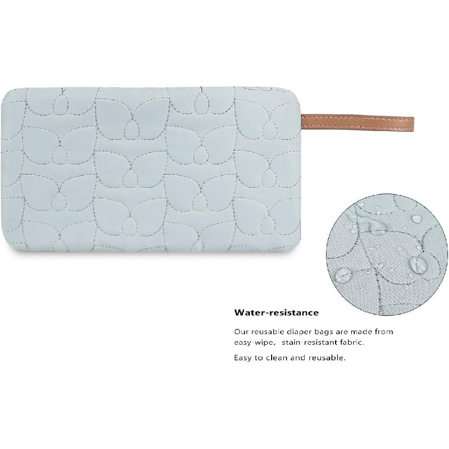 MOMIGO Teething Toys Bag - Baby Pacifier Bibs Organize Storage Pouch Cover Bags for Travel Outdoor (Blue)