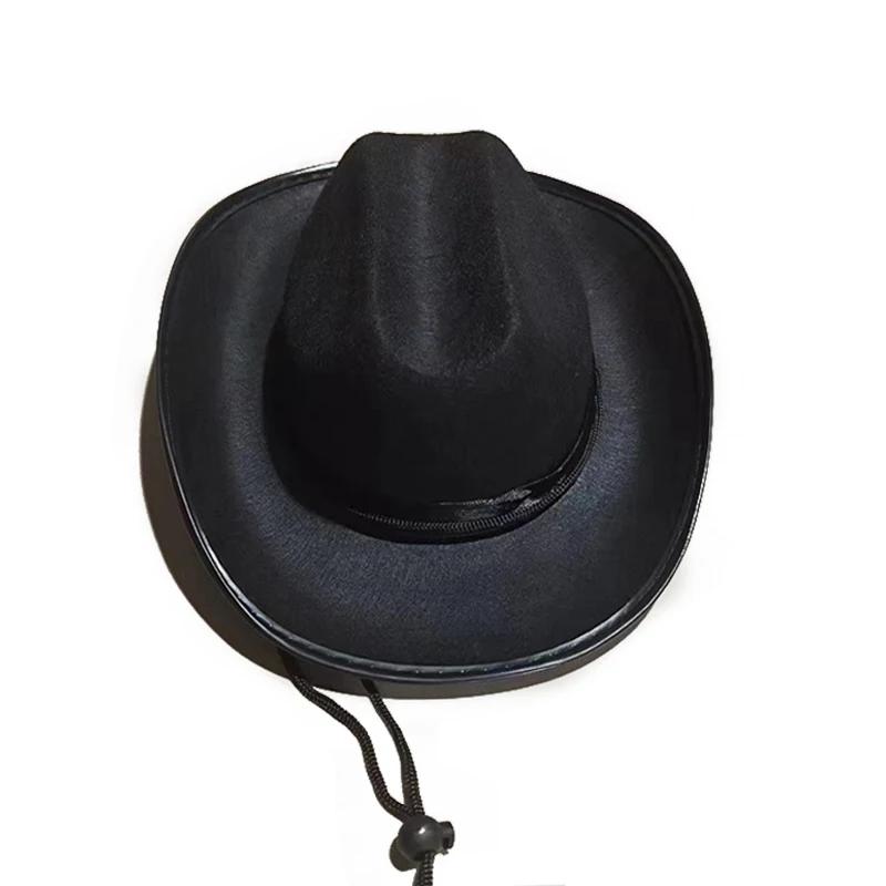 Children'S Hat Kids Girls Boys Cowboy Hats Wide Brim Western Cowgirl Hat With Adjustable Strap Costume Accessories