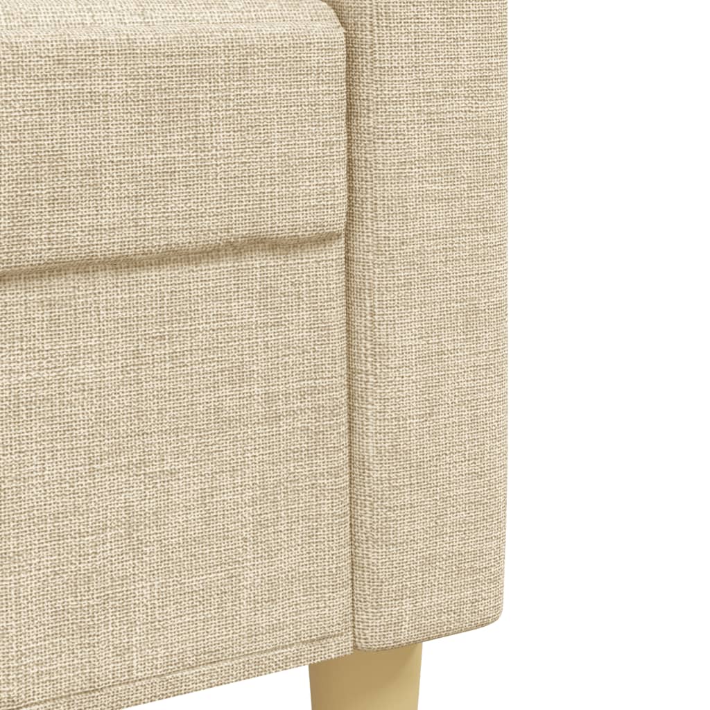 Vidaxl 3-Cz. Sofa Set with Footrest, Cream, Fabric Upholstered