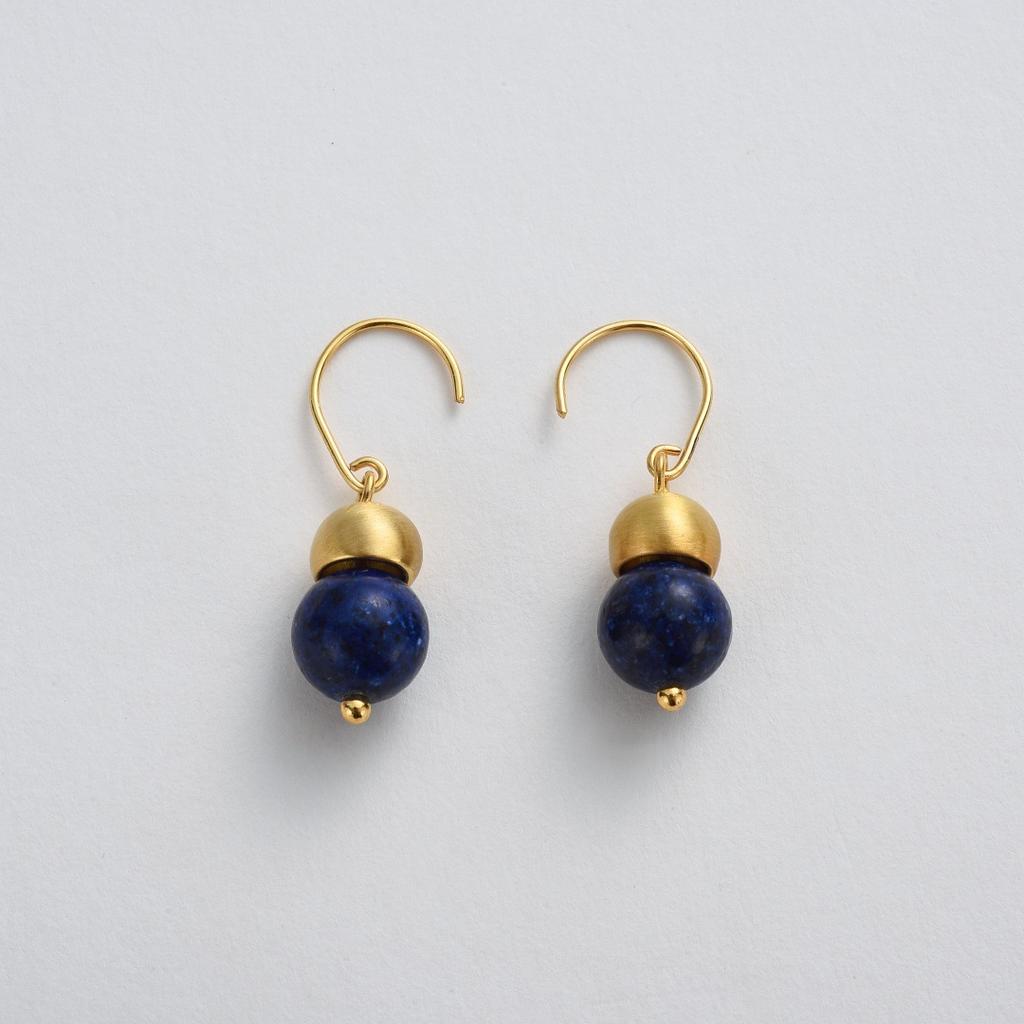 Personality, Fashion Temperament, Versatile Lapis Lazuli Sea Blue Pendant, Hanging Stud Earrings, Niche Simplicity, High-End Trend Earrings
