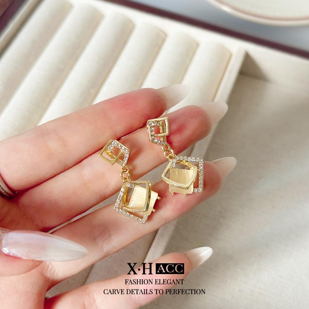 Elegant Floral Bow Earrings - High-End French Design for Women