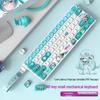 Wireless Bluetooth Tri-Mode 61-Key Mechanical Keyboard - Cute Silent PBT for Gaming & Office