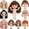 Kawaii 1/6 BJD Movable Joint Doll Body Beautiful Big Head Doll with Hair Toddler