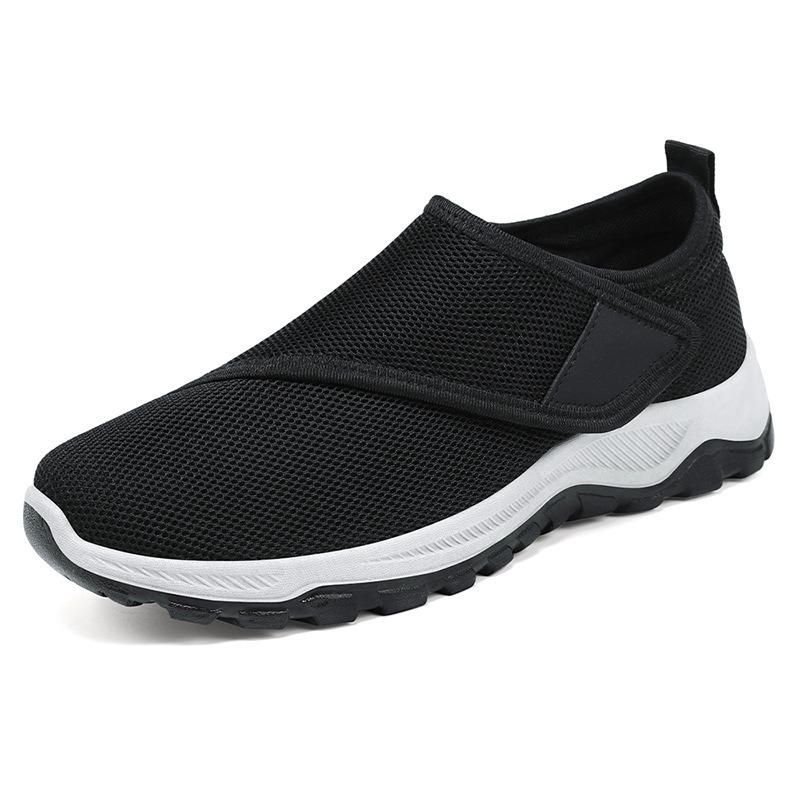 Men's shoes autumn men's mesh breathable casual shoes walking single shoes one pedal Velcro couple dad shoes