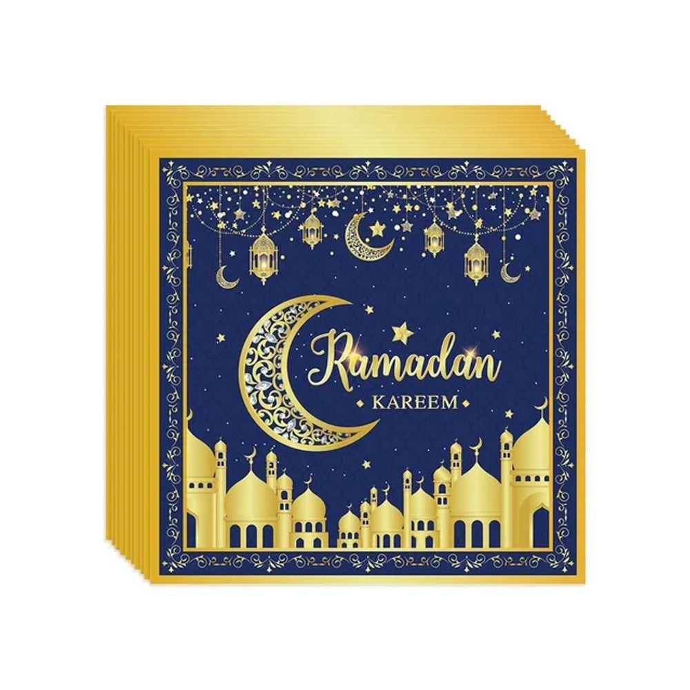 24 Guests Eid Mubarak Disposable Tableware Ramadan Kareem Party Supplies Eid Mubarak