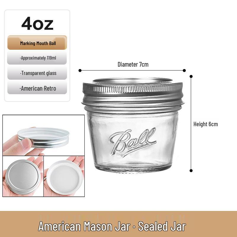 Barattolo di Vetro Mason Ermetico per Fiocchi d'Avena, Marmellata e Bevande - Stile Americano Retrò