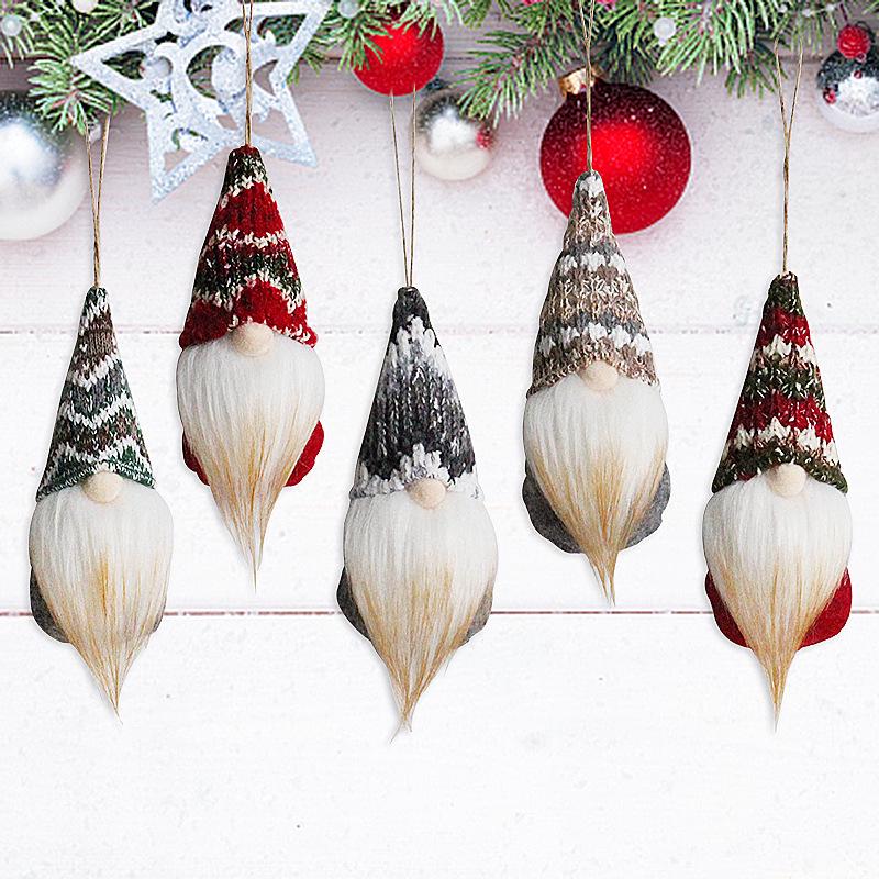 Glowing Faceless Old Man Plush Doll Ornament for Christmas Tree