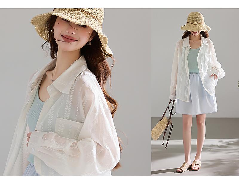 Light and Secure Series Lyocell Coarse Striped Lazy Style Long Sleeve Shirt