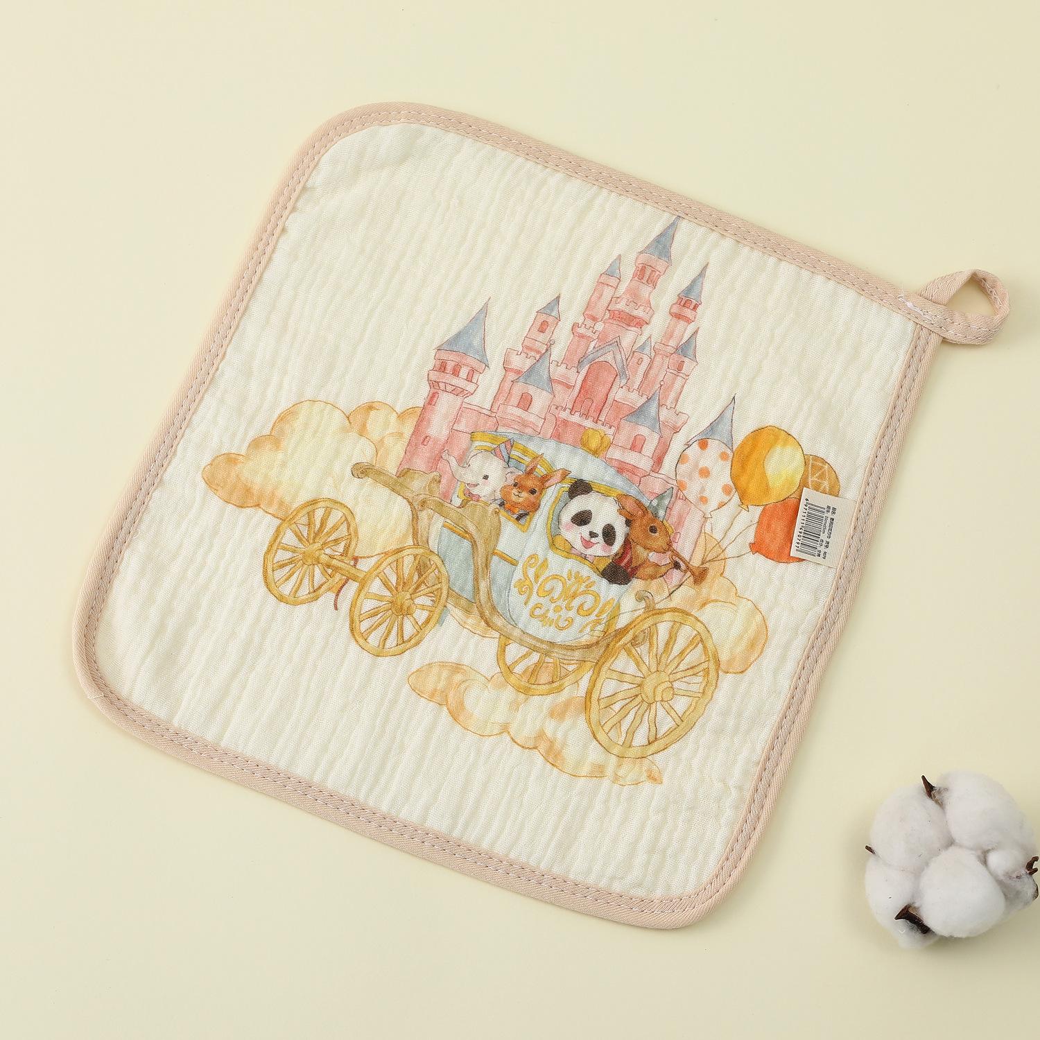 Class A Pure Cotton Baby Hanging Washcloth Soft Absorbent Face Towel For Newborn Drool And Hand Wiping 25*25cm