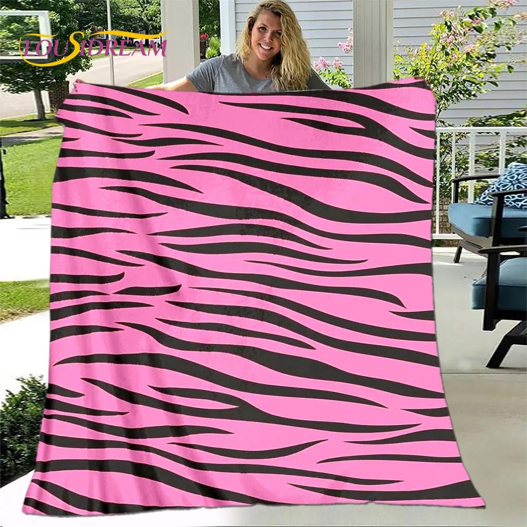 3D Colorful Zebra Pattern Blanket,Flannel Blanket Throw Blanket,Child Warm Blanket for Home Living Room Bedroom Beds Sofa Picnic