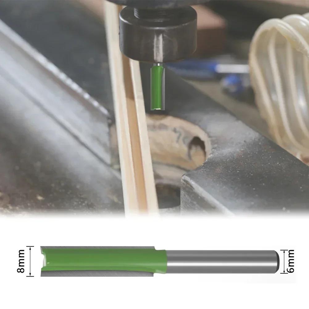 7Pcs 2Flute Clean Straight Bit Woodworking Tools Router Bit Set For Wood Tungsten Carbide Endmill Milling Cutter 1/4" 6mm Shank