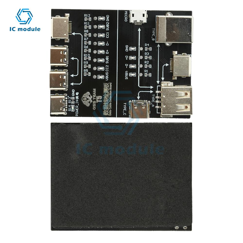 T5 Multifunktions-Kabeltestmodul Datenkabeltester mit Anomalieerkennung & Schnelldiagnose für USB/Typ-C/Lightn