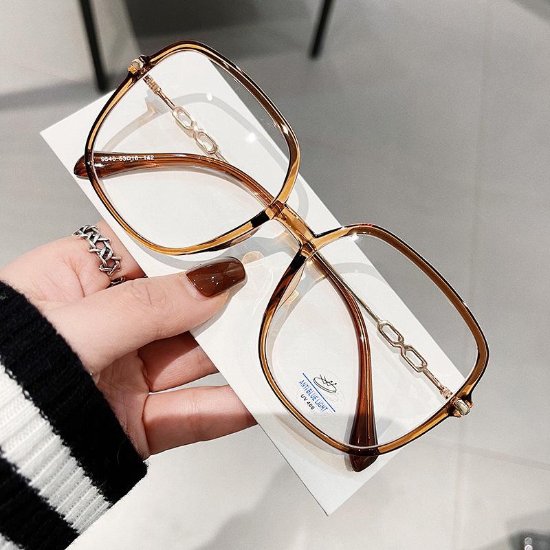 Big Square Shape Women'S Glasses Frame Korean Stylish Blue Light Blocking Eyeglass Frames  Material Decorative Glasses