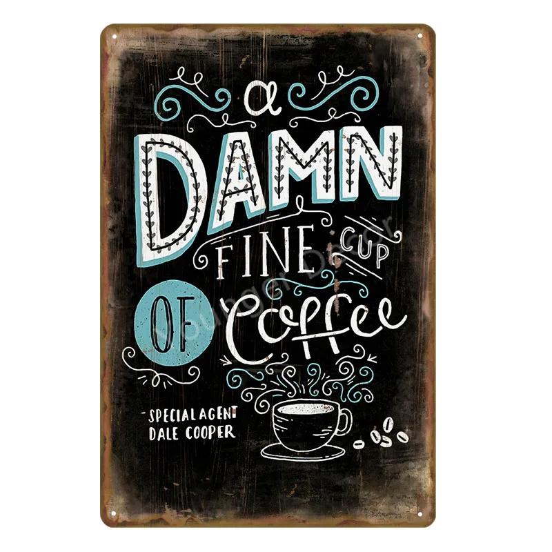 Coffee Menu Plaque Home Bar Cafe Vintage Wall Decor Art Metal Tin Signs Pub Tavern Retro Decorative Plates Metal Poster YJ177