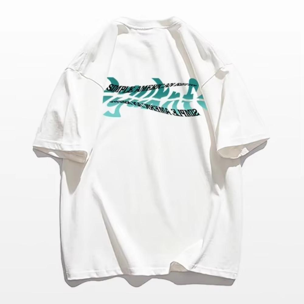 Hot Sale High Quality Men Hip Hop T Shirt Oversized Loose Short Sleeve Neutral Creativity Fashion Casual Printing Tops Tees New