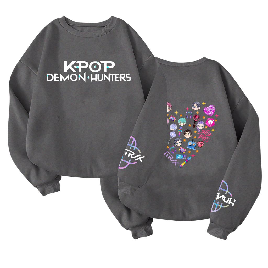 Children's Fashionable Lightweight Long-sleeved Round Neck Pullover With Pockets Printed Pullover