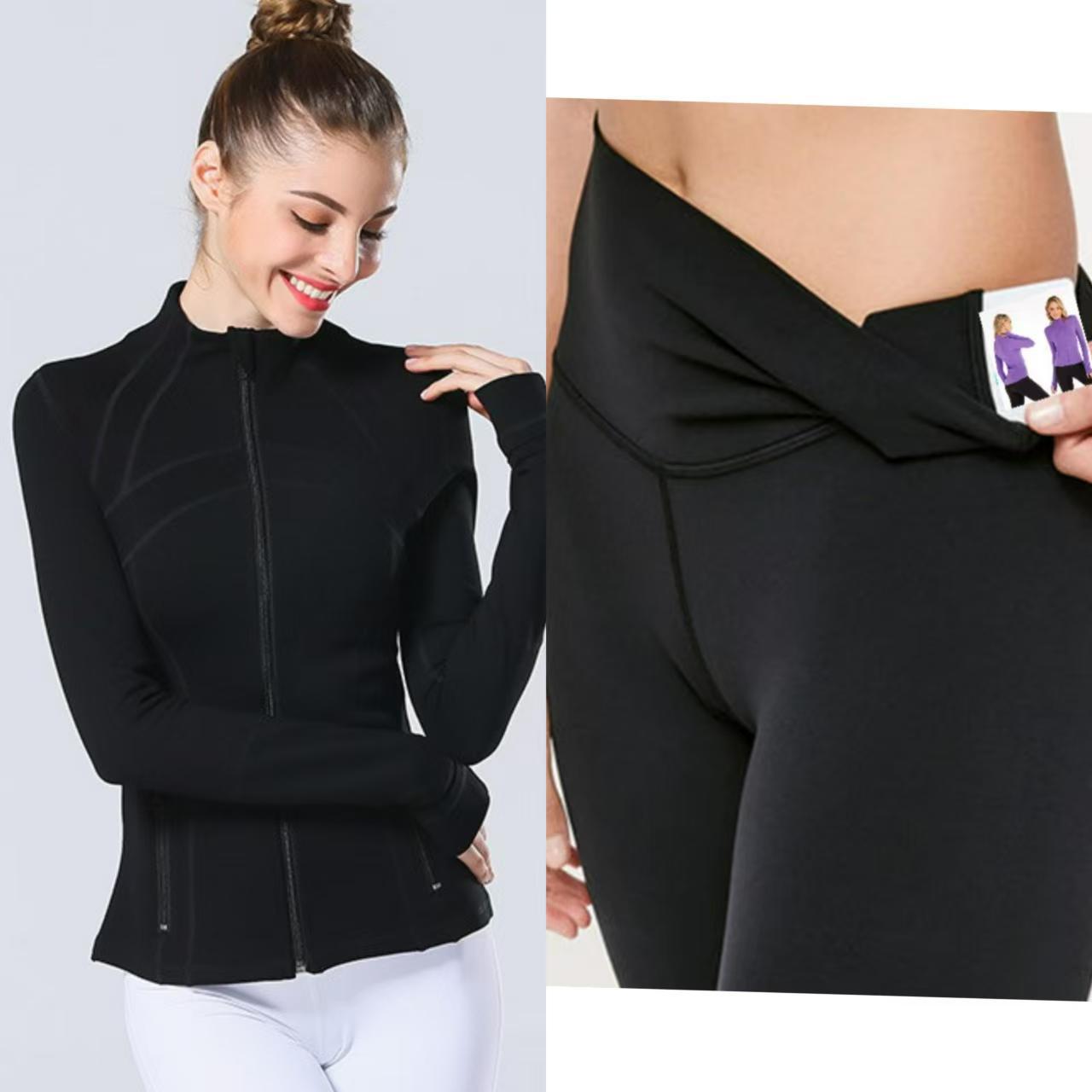 Женский облегающий комплект куртка и капри для йоги Lulu SLEEK CITY XL/8
