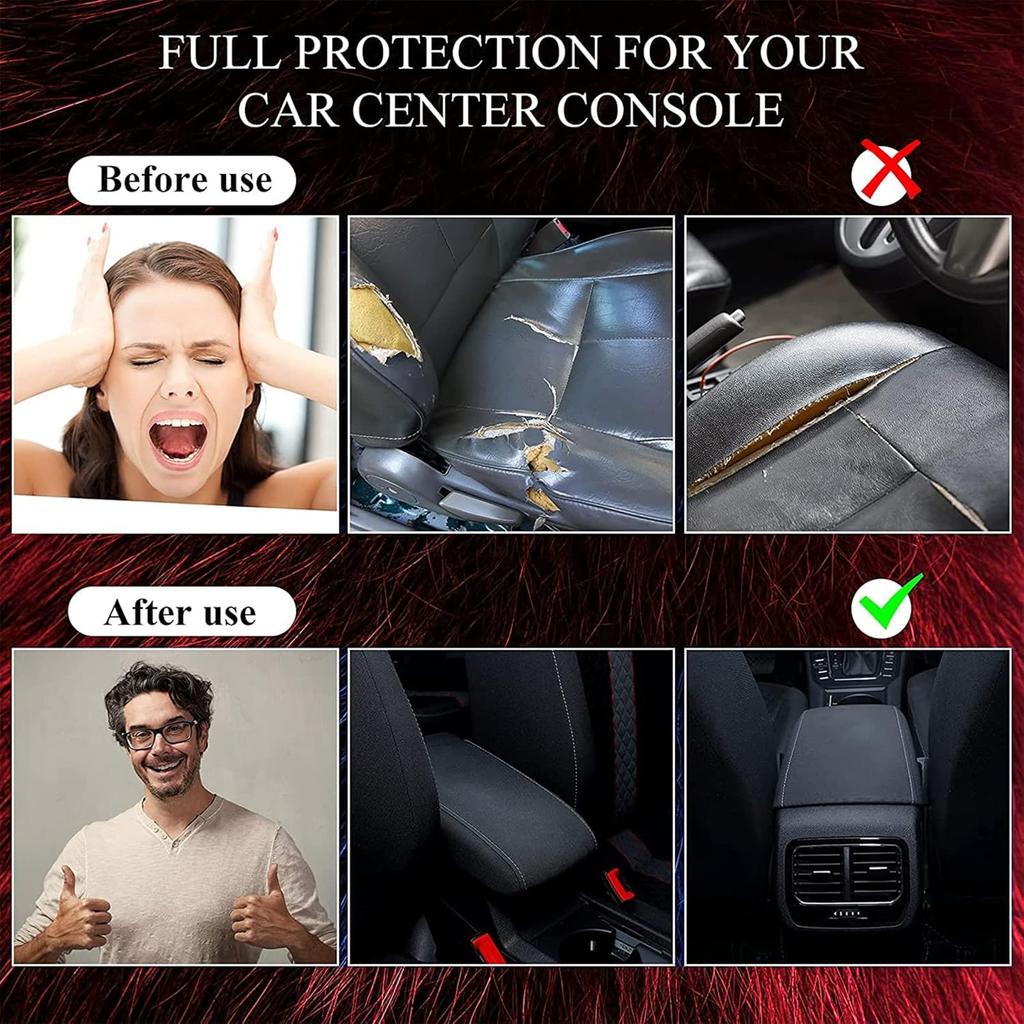 Frienda Furry Armrest Cover Auto Center Console Cover Car Soft Console Pad, Real Sheepskin Wool Soft Fluffy Auto Center Armrest Pad For Most Car