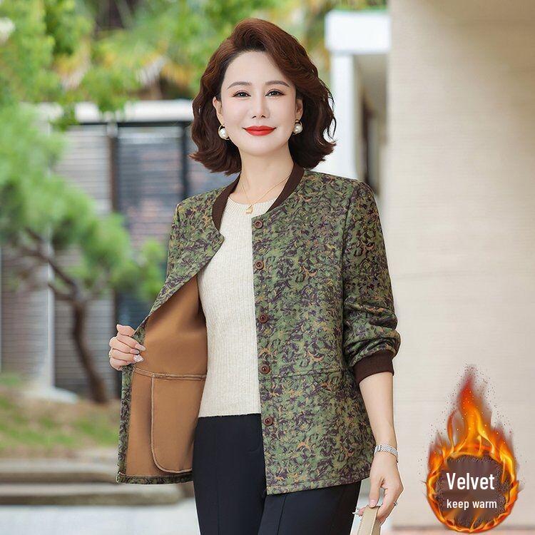 Velvet Jacket for Mature Women: Warm, Stylish Winter Top with Prints