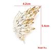 Elegant Gradient Crystal Half Butterfly Brooch - Gold Plated Pin for Men and Women.