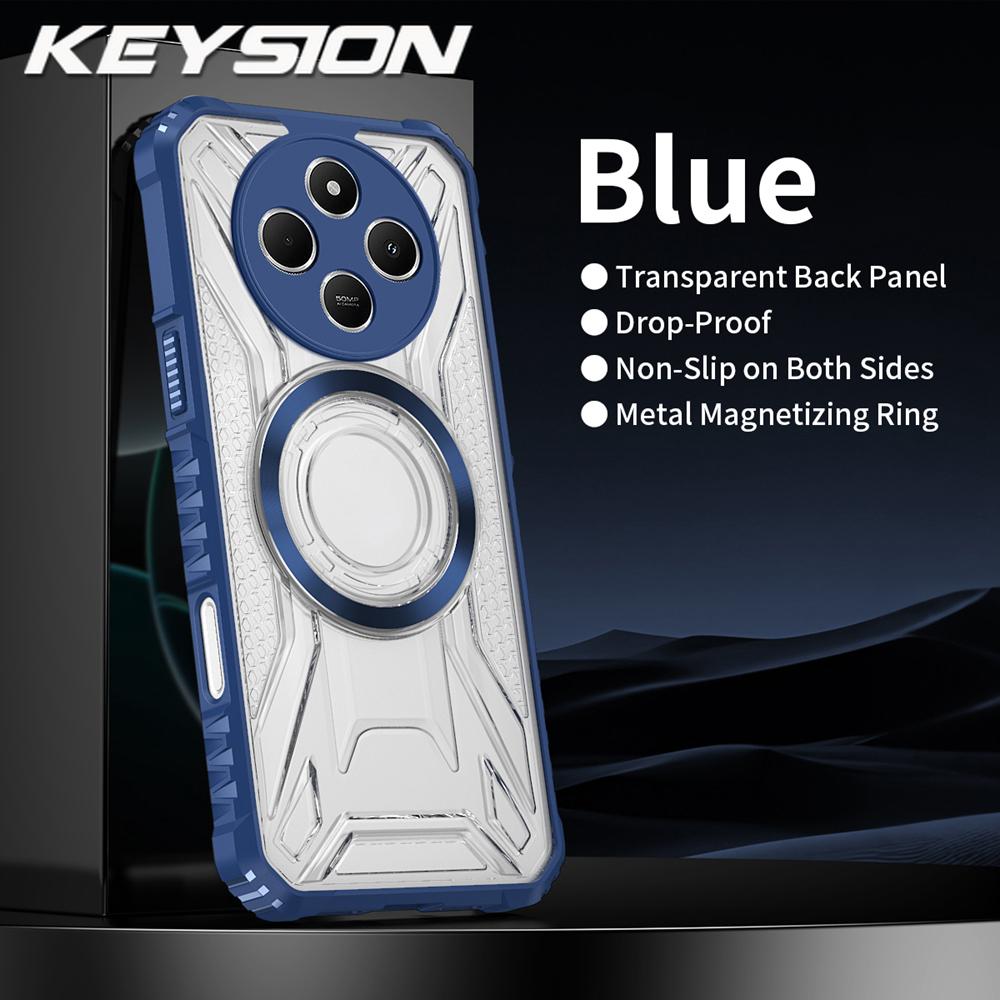 

KEYSION Прозрачный магнитный чехол для Redimi 14C Мягкий силикон+ПК Сверхпрочный противоударный чехол для телефона для Xiaomi POCO C75 for Redmi 14C
