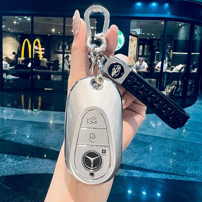 Car Key Case Cover for Mercedes Benz 2022 C S Class W206 W223 S350 C260 C300 S400 S450 S500 TPU Shell Fob Holder Protector Vv1