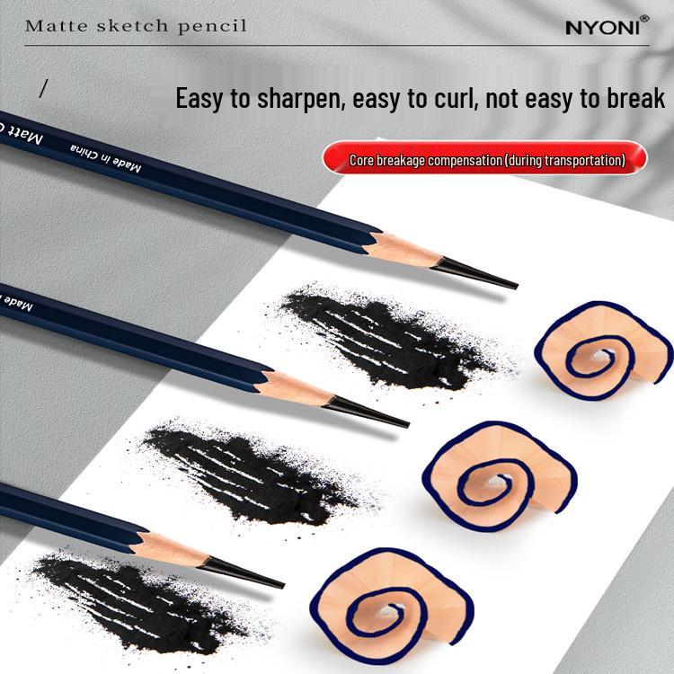 Neoni Matte Sketching & Soft Charcoal Pencils for Art Students with Professional Painting Brushes.