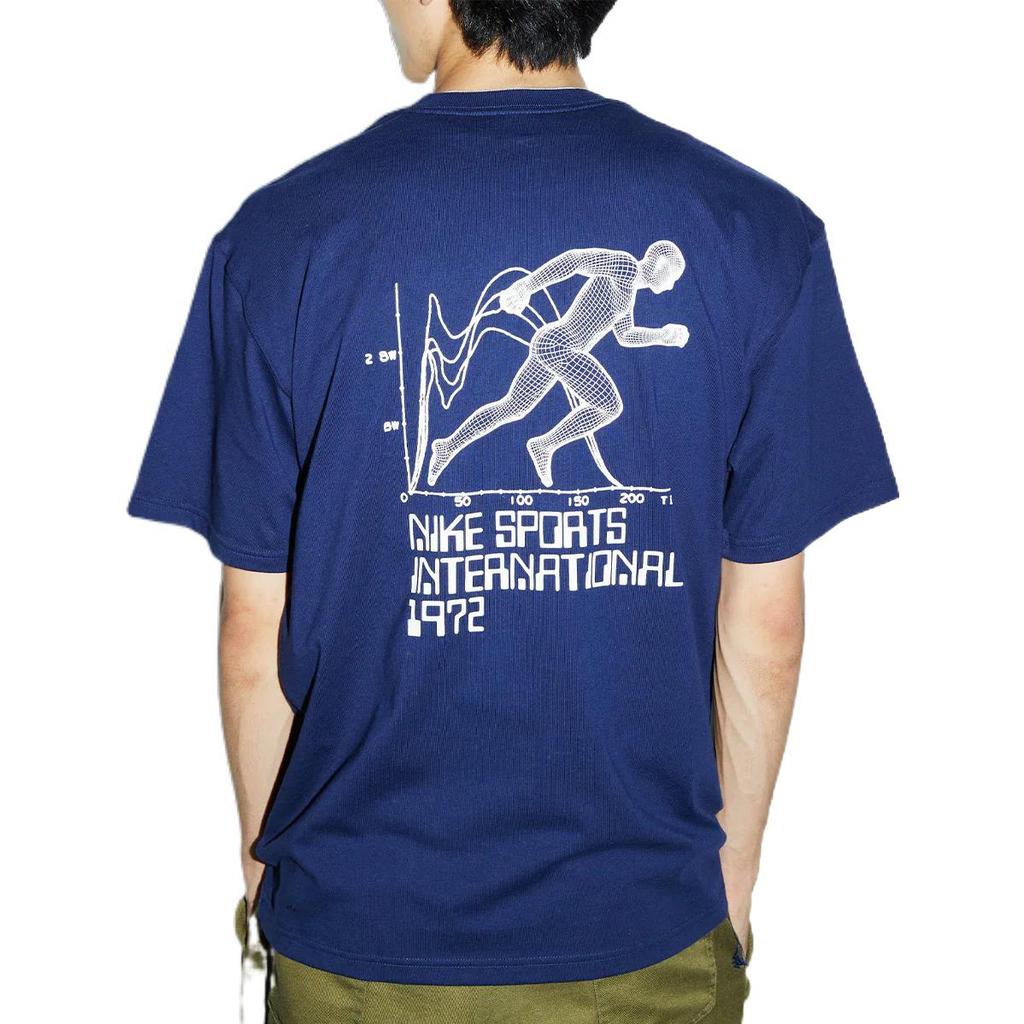 Nike T Shirts Men's Blue Crew Neck Moderate Straight Fit DR7802-410